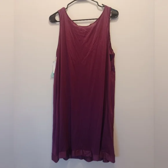 NEW Vintage Vanity Fair fuchsia long lounge night gown sz L - Picture 3 of 3